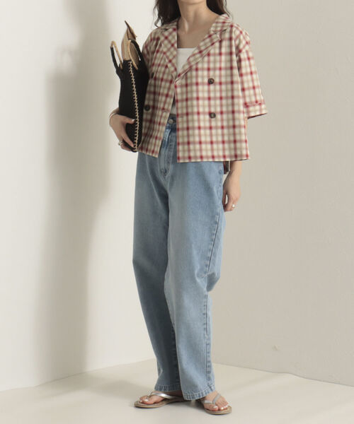 onulsoha(オヌルソハ)の「チェックダブルジャケットブラウス(シャツ/ブラウス・レディース・ブラウン系その他/パープル系その他/イエロー系その他・38)」の8枚目の写真