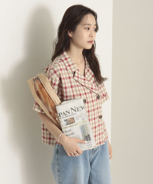 onulsoha(オヌルソハ)の「チェックダブルジャケットブラウス(シャツ/ブラウス・レディース・ブラウン系その他/パープル系その他/イエロー系その他・38)」の13枚目の写真