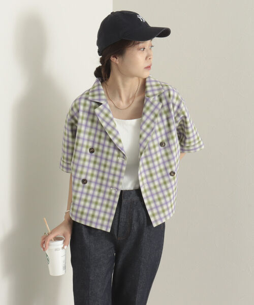 onulsoha(オヌルソハ)の「チェックダブルジャケットブラウス(シャツ/ブラウス・レディース・ブラウン系その他/パープル系その他/イエロー系その他・38)」の14枚目の写真