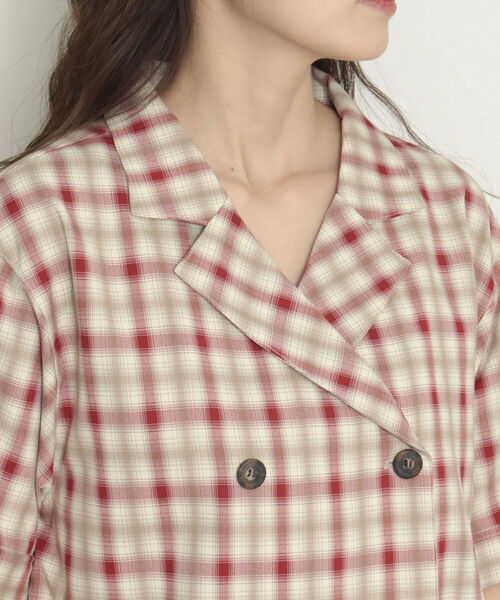 onulsoha(オヌルソハ)の「チェックダブルジャケットブラウス(シャツ/ブラウス・レディース・ブラウン系その他/パープル系その他/イエロー系その他・38)」の15枚目の写真