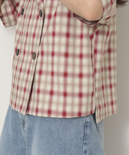 onulsoha(オヌルソハ)の「チェックダブルジャケットブラウス(シャツ/ブラウス・レディース・ブラウン系その他/パープル系その他/イエロー系その他・38)」の6枚目の写真