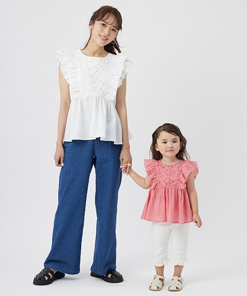 petit main LIEN（プティマインリアン）の「【LIEN】【AJUGA.】デニムワイドパンツ（デニムパンツ・レディース・ブルー/オフホワイト・M/S）」の16枚目の写真