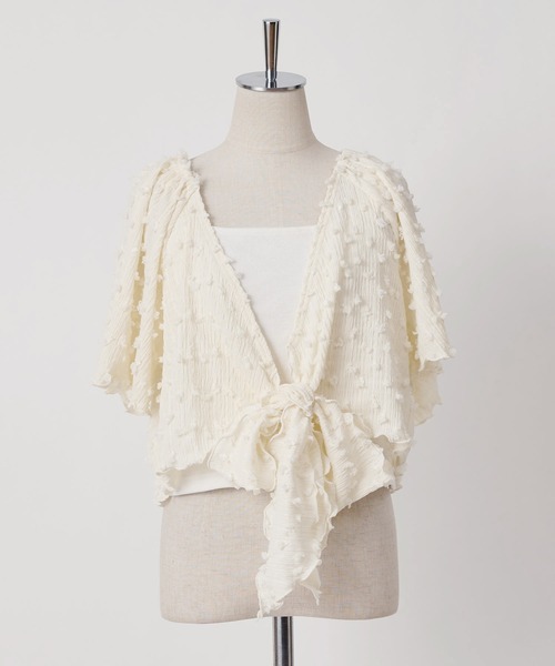 one after another NICE CLAUP（ワンアフターアナザーナイスクラップ）の「マルチway/リボン羽織りトップス（アンサンブル・レディース・ホワイト×ブラック/アイボリー/オフホワイト・FREE）」の15枚目の写真