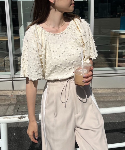 one after another NICE CLAUP（ワンアフターアナザーナイスクラップ）の「マルチway/リボン羽織りトップス（アンサンブル・レディース・ホワイト×ブラック/アイボリー/オフホワイト・FREE）」の14枚目の写真