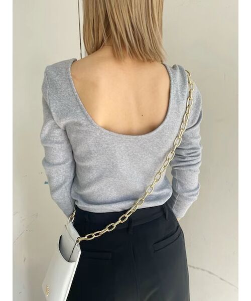 EVRIS（エヴリス）の「バックオープンリブトップス（Tシャツ/カットソー・レディース・ホワイト/グレー/ブラック/レッド・FREE）」の16枚目の写真