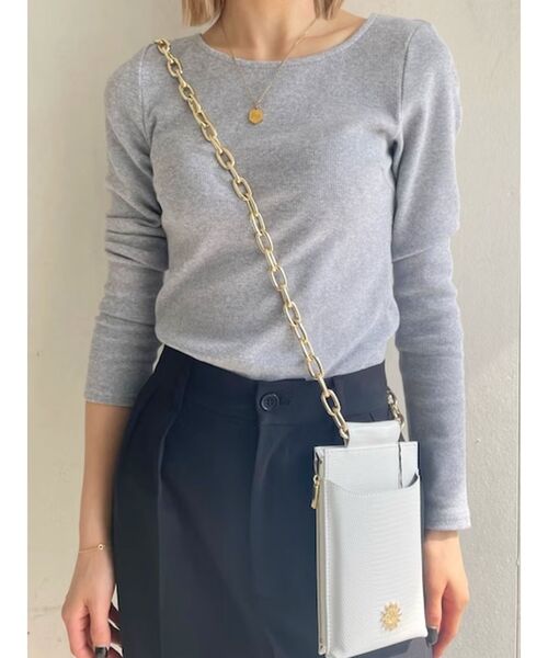 EVRIS（エヴリス）の「バックオープンリブトップス（Tシャツ/カットソー・レディース・ホワイト/グレー/ブラック/レッド・FREE）」の17枚目の写真