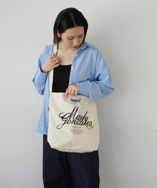 （What it isNt）ART BY MARKGONZALES（ワットイットイズント）の「【 （What it isNt）ART BY MARKGONZALES / (ワットイットイズント) アートバイ マークゴンザレス 】 ヘビーキャンバス ショルダーバッグ（ショルダーバッグ・メンズ・ホワイト系その他3/ホワイト系その他2/ホワイト系その他4/ホワイト系その他/ホワイト/ブラック・FREE）」の16枚目の写真