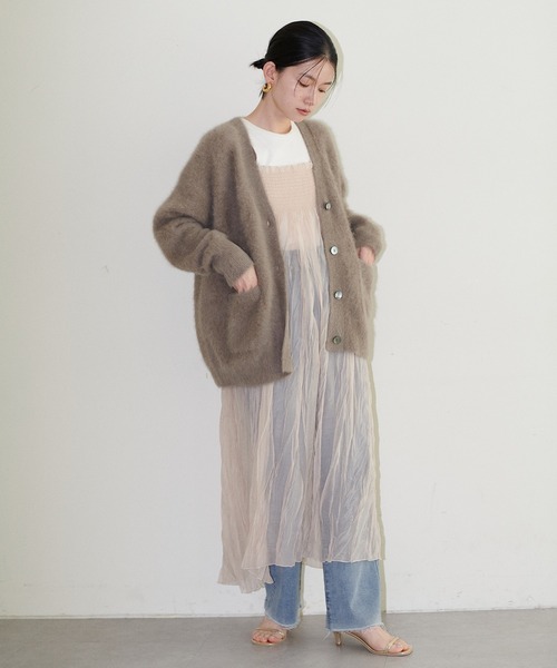 LARUTA(ラルータ)の「【LARUTA】ワッシャーシアーキャミワンピース(ワンピース・レディース・イエロー系その他/ピンクベージュ/ダークブラウン・FREE)」の3枚目の写真