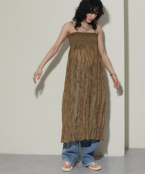 LARUTA(ラルータ)の「【LARUTA】ワッシャーシアーキャミワンピース(ワンピース・レディース・イエロー系その他/ピンクベージュ/ダークブラウン・FREE)」の20枚目の写真