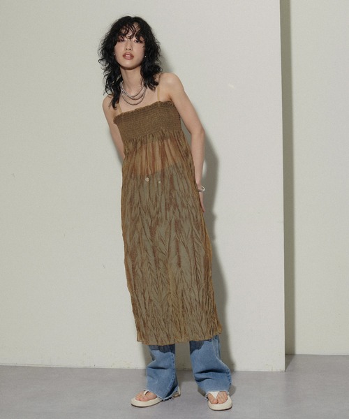 LARUTA(ラルータ)の「【LARUTA】ワッシャーシアーキャミワンピース(ワンピース・レディース・イエロー系その他/ピンクベージュ/ダークブラウン・FREE)」の21枚目の写真