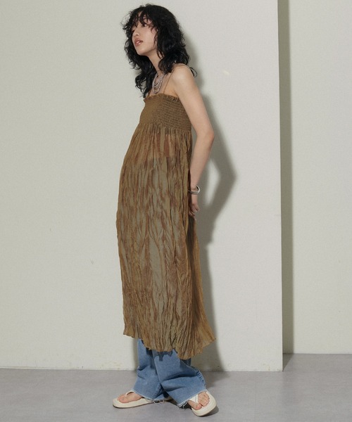 LARUTA(ラルータ)の「【LARUTA】ワッシャーシアーキャミワンピース(ワンピース・レディース・イエロー系その他/ピンクベージュ/ダークブラウン・FREE)」の22枚目の写真