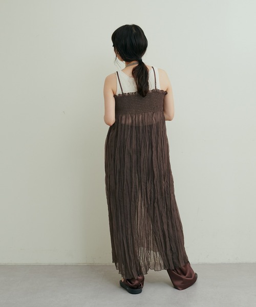 LARUTA(ラルータ)の「【LARUTA】ワッシャーシアーキャミワンピース(ワンピース・レディース・イエロー系その他/ピンクベージュ/ダークブラウン・FREE)」の10枚目の写真