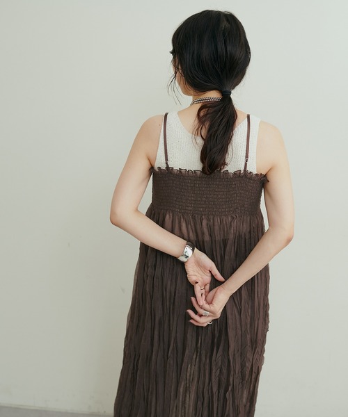 LARUTA(ラルータ)の「【LARUTA】ワッシャーシアーキャミワンピース(ワンピース・レディース・イエロー系その他/ピンクベージュ/ダークブラウン・FREE)」の15枚目の写真