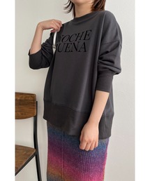 前後2WAY　フロッキーロゴプリント裏毛トップス