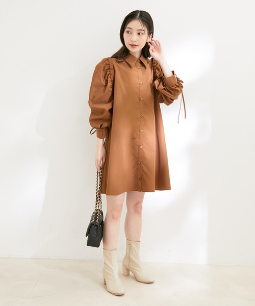 VIS（ビス）の「【洗える】【マルチWAY】ボレロ付きミニシャツワンピース（シャツワンピース・レディース・ネイビー/ブラウン/ブルー系その他3・FREE）」の12枚目の写真