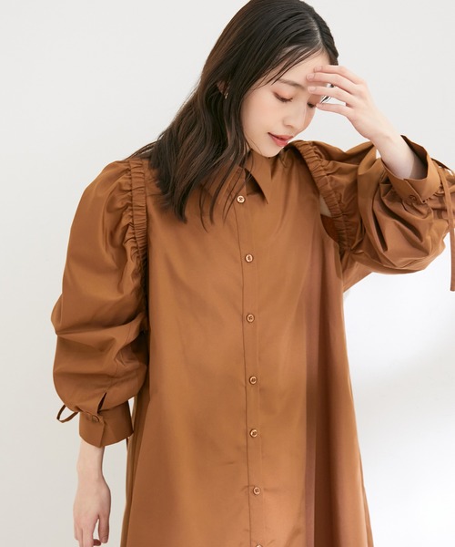 VIS（ビス）の「【洗える】【マルチWAY】ボレロ付きミニシャツワンピース（シャツワンピース・レディース・ネイビー/ブラウン/ブルー系その他3・FREE）」の8枚目の写真