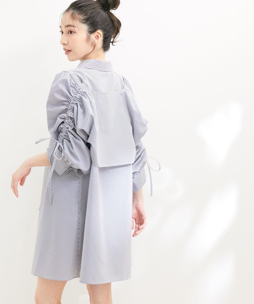 VIS（ビス）の「【洗える】【マルチWAY】ボレロ付きミニシャツワンピース（シャツワンピース・レディース・ネイビー/ブラウン/ブルー系その他3・FREE）」の17枚目の写真