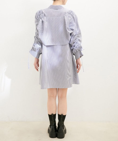 VIS（ビス）の「【洗える】【マルチWAY】ボレロ付きミニシャツワンピース（シャツワンピース・レディース・ネイビー/ブラウン/ブルー系その他3・FREE）」の13枚目の写真