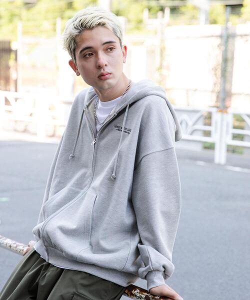 WEGO（ウィゴー）の「WEGO/ヘビーウエイトワンポイントジップパーカー（パーカー・メンズ・杢グレー/ブラック・LARGE/MEDIUM）」の17枚目の写真