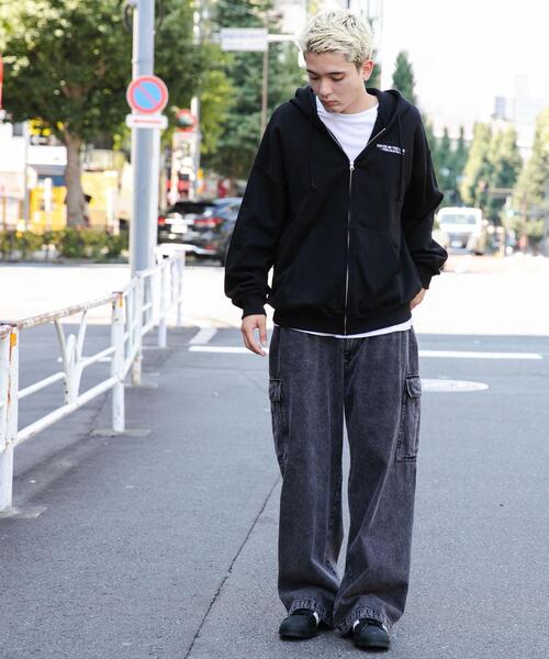 WEGO（ウィゴー）の「WEGO/ヘビーウエイトワンポイントジップパーカー（パーカー・メンズ・杢グレー/ブラック・LARGE/MEDIUM）」の19枚目の写真