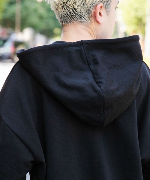 WEGO（ウィゴー）の「WEGO/ヘビーウエイトワンポイントジップパーカー（パーカー・メンズ・杢グレー/ブラック・LARGE/MEDIUM）」の6枚目の写真