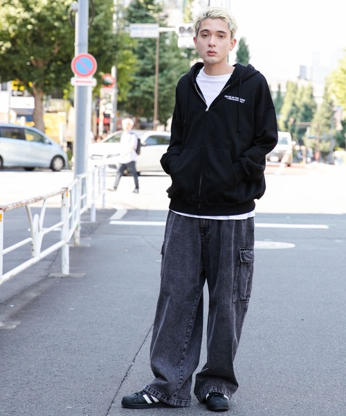 WEGO（ウィゴー）の「WEGO/ヘビーウエイトワンポイントジップパーカー（パーカー・メンズ・杢グレー/ブラック・LARGE/MEDIUM）」の11枚目の写真