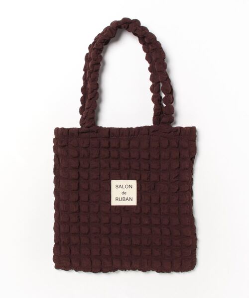 SALON de RUBAN（サロンドルヴァン）の「【SALON de RUBAN / サロン ド ルヴァン】ポップコーン トートバッグ（トートバッグ・レディース・ブラック/ブラウン/ピンク/マスタード/ブルー/ターコイズブルー/オレンジ/モカ・FREE）」の3枚目の写真