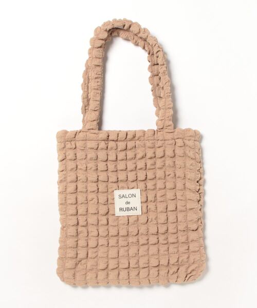 SALON de RUBAN（サロンドルヴァン）の「【SALON de RUBAN / サロン ド ルヴァン】ポップコーン トートバッグ（トートバッグ・レディース・ブラック/ブラウン/ピンク/マスタード/ブルー/ターコイズブルー/オレンジ/モカ・FREE）」の4枚目の写真