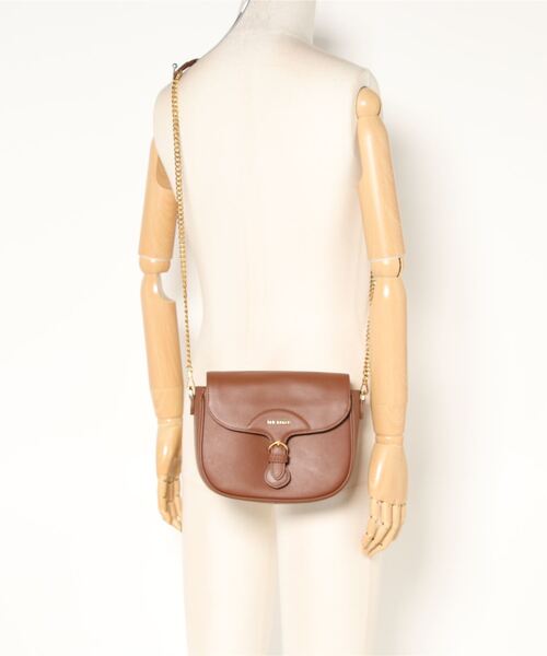 Ted Baker ESIA レザーウェビングクロスボディサドルバッグ Ted Baker- ESIA- Webbing Saddle Crossbody Leather Bag- Black