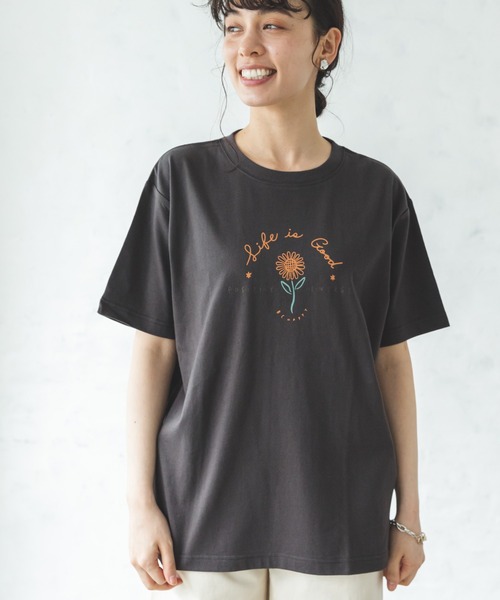 pairmanon(ペアマノン)の「【プレミアムコットン100】【かぞくおそろい】【大人ユニセックス】プリント半袖Tシャツ(Tシャツ/カットソー・レディース・イエロー系その他/ベージュ系その他4/ブラック系その他4/ベージュ系その他5/モカ/ブラウン系その他4/グリーン系その他4/ブラック系その他/グリーン系その他3/ブラック系その他3/ブラック系その他5/パープル系その他2/ブラック系その他6/ホワイト系その他/ベージュ系その他6・S/M/L)」の4枚目の写真