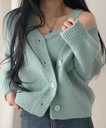 インナーキャミ付きショート丈カーディガン