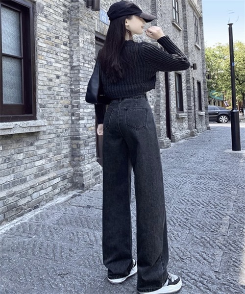 FREE STYLISTS(フリー スタイリスト)の「ウエストボタンワイドデニムパンツ(デニムパンツ・レディース・ブラック/ブルー・XL/L/S/M/XXL)」の12枚目の写真