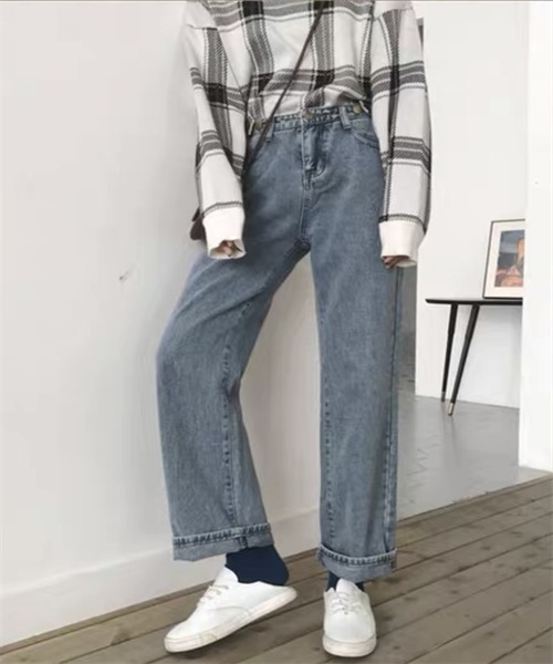 FREE STYLISTS(フリー スタイリスト)の「ウエストボタンワイドデニムパンツ(デニムパンツ・レディース・ブラック/ブルー・XL/L/S/M/XXL)」の17枚目の写真