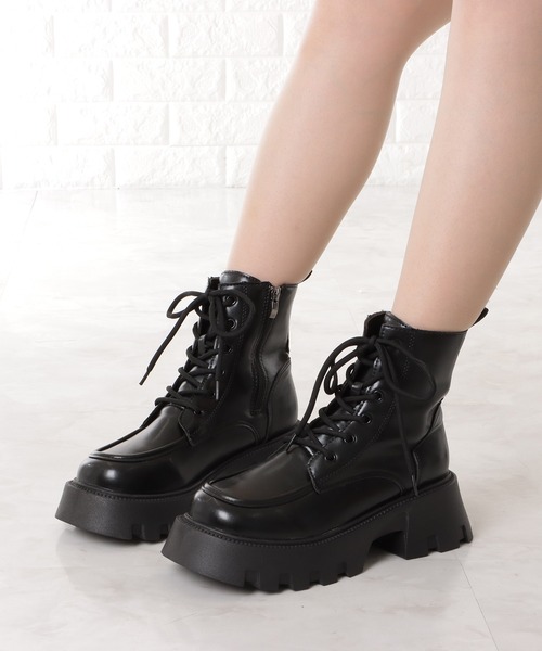 Lace Ladies（レースレディース）の「厚底レースアップドレッシーショートブーツ（ブーツ・レディース・ブラック・24.5/23.5/22.5/23/ 25/24）」の20枚目の写真