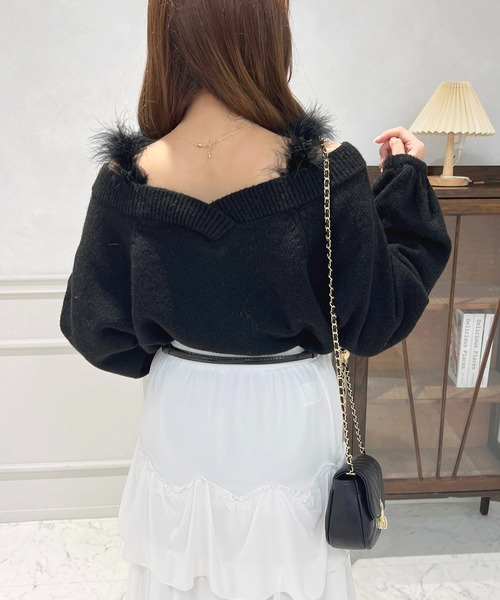 フェイクファーつきケーブルニット【ZOZOTOWN限定アイテム