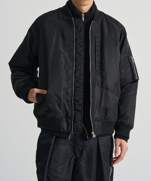 CITY TOKYO（シティトウキョウ）の「MA1ブルゾン（ナイロンジャケット・メンズ・ブラック/ダークグレー・1/2）」の4枚目の写真