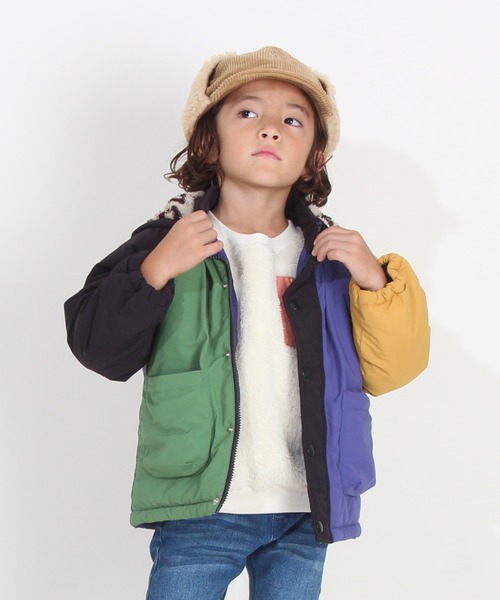 BABYDOLL（ベビードール）の「通販限定 2WAY マウンテン 中綿 アウター 8671K（ダウンジャケット/コート・キッズ・その他2/ブラック/ベージュ/グリーン/スカイブルー系1/その他3/ネイビー/ベビーピンク/その他4・110cm/120cm/130cm/140cm/100cm/150cm/90cm）」の2枚目の写真