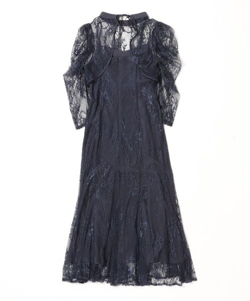 TRUDEA（トルディア）の「レースボレロ×レースキャミドレス（ドレス・レディース・ブラウン/ネイビー/グレイッシュブルー/チャコールグレー/ブラック・MEDIUM）」の6枚目の写真