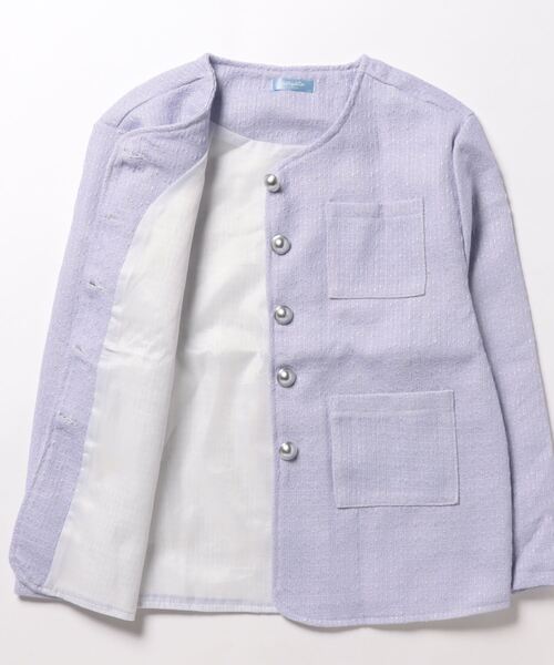 titty＆Co. PETIT（ティティアンドコープティ）の「【titty&Co.PETIT 】ツイードノーカラージャケット（その他アウター・レディース・パープル/オレンジ・FREE）」の3枚目の写真