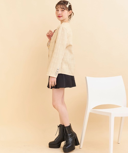 titty＆Co. PETIT（ティティアンドコープティ）の「【titty&Co.PETIT 】ツイードノーカラージャケット（その他アウター・レディース・パープル/オレンジ・FREE）」の8枚目の写真