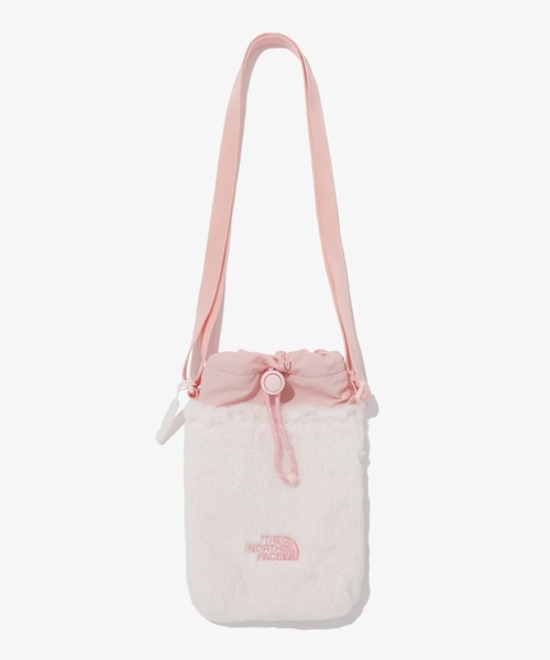 THE NORTH FACE(ザノースフェイス)の「国内未発売 THE NORTH FACE(ザ・ノースフェイス)/ストリングギャザーミニファーショルダー スマホショルダー ポーチ/GIRLS FUR CROSS BAG(ショルダーバッグ・レディース・クリーム/ブラック/ピンク・FREE)」の3枚目の写真