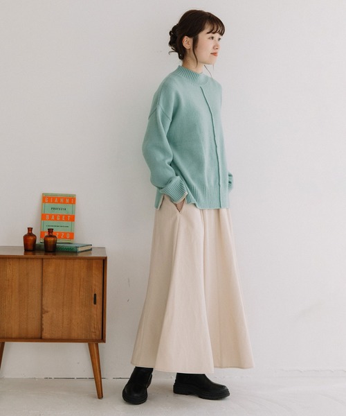 POU DOU DOU（プードゥドゥ）の「サイドスリットハイネックニット（ニット/セーター・レディース・ライトブルー/ピンク/オートミール/ブルー・3）」の13枚目の写真