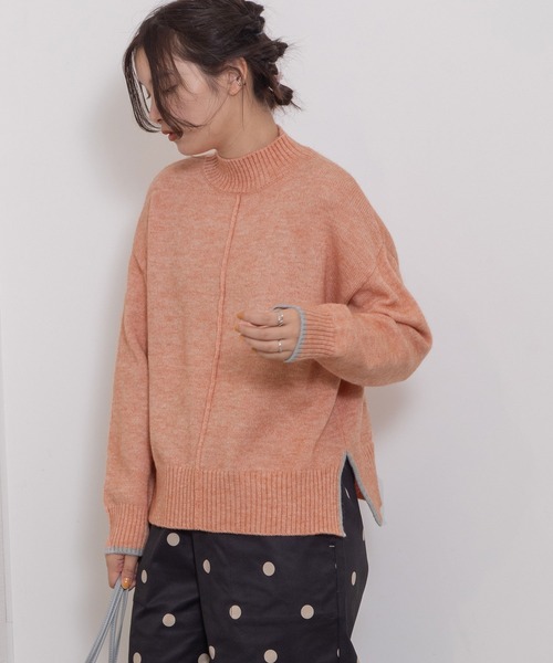 POU DOU DOU（プードゥドゥ）の「サイドスリットハイネックニット（ニット/セーター・レディース・ライトブルー/ピンク/オートミール/ブルー・3）」の15枚目の写真