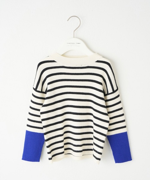 CIAOPANIC TYPY(チャオパニックティピー)の「【KIDS】袖配色リブニットプルオーバー(ニット/セーター・キッズ・アイボリー/グレー/オフホワイト・XL/S/M/XXL/L)」の5枚目の写真