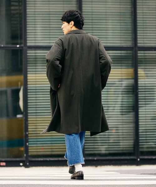 JOURNAL STANDARD relume（ジャーナルスタンダード　レリューム）の「TECH MELTON シングル Aラインコート（ステンカラーコート・メンズ・ブラック/カーキ・MEDIUM/LARGE）」の15枚目の写真