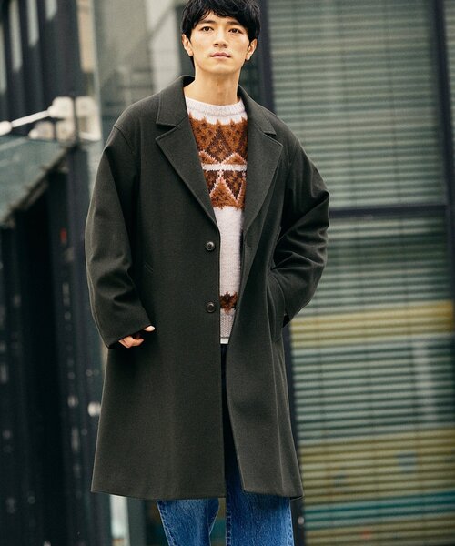 JOURNAL STANDARD relume（ジャーナルスタンダード　レリューム）の「TECH MELTON シングル Aラインコート（ステンカラーコート・メンズ・ブラック/カーキ・MEDIUM/LARGE）」の17枚目の写真