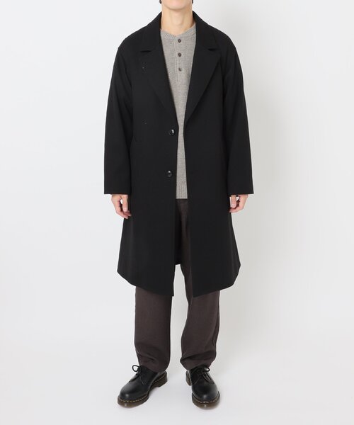 JOURNAL STANDARD relume（ジャーナルスタンダード　レリューム）の「TECH MELTON シングル Aラインコート（ステンカラーコート・メンズ・ブラック/カーキ・MEDIUM/LARGE）」の22枚目の写真