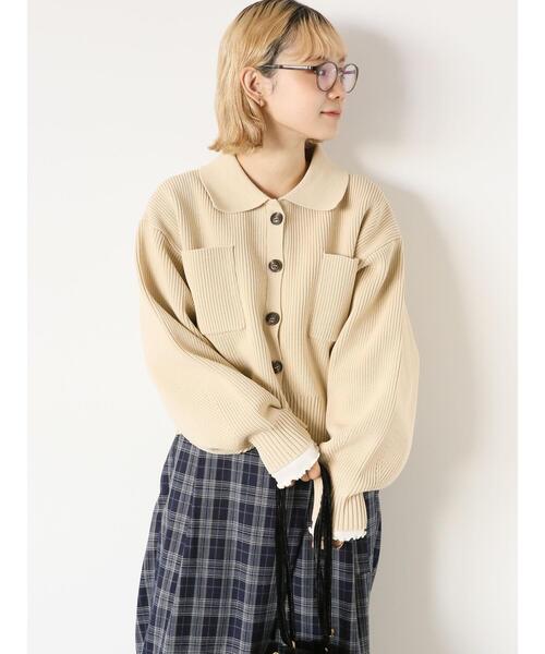 ehka sopo（エヘカソポ）の「襟付スポンジニットカーディガン