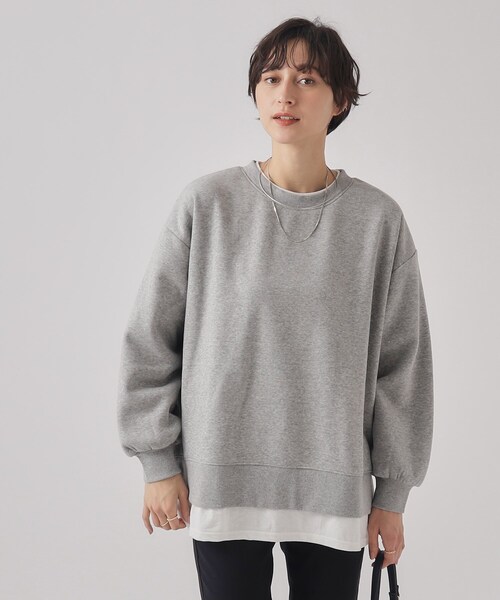 SHOO・LA・RUE（シューラルー）の「◆【SHOO WARM】あったか裏起毛 レイヤード風スウェット（スウェット・レディース・ライトグレー/ライトブルー/ブラック/ライトベージュ・00）」の16枚目の写真