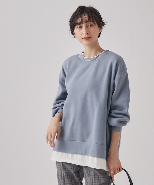 SHOO・LA・RUE（シューラルー）の「◆【SHOO WARM】あったか裏起毛 レイヤード風スウェット（スウェット・レディース・ライトグレー/ライトブルー/ブラック/ライトベージュ・00）」の19枚目の写真